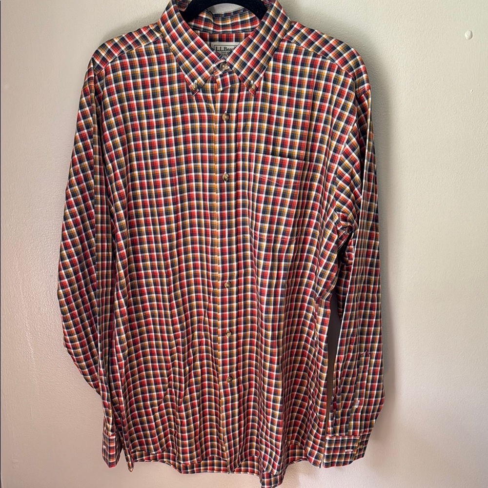 L.L. Bean Multicolor Plaid Button Down Shirt